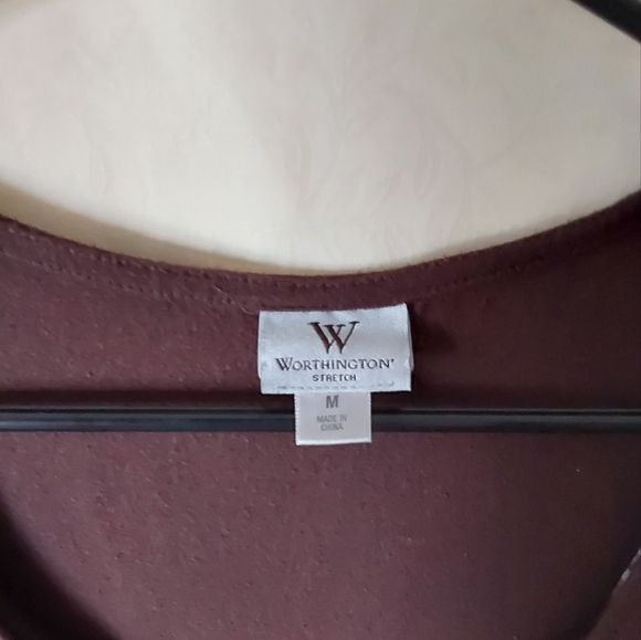 Worthington Blouse, Women's Size Medium Brown Worthington Tunic Top - Picture 2 of 4